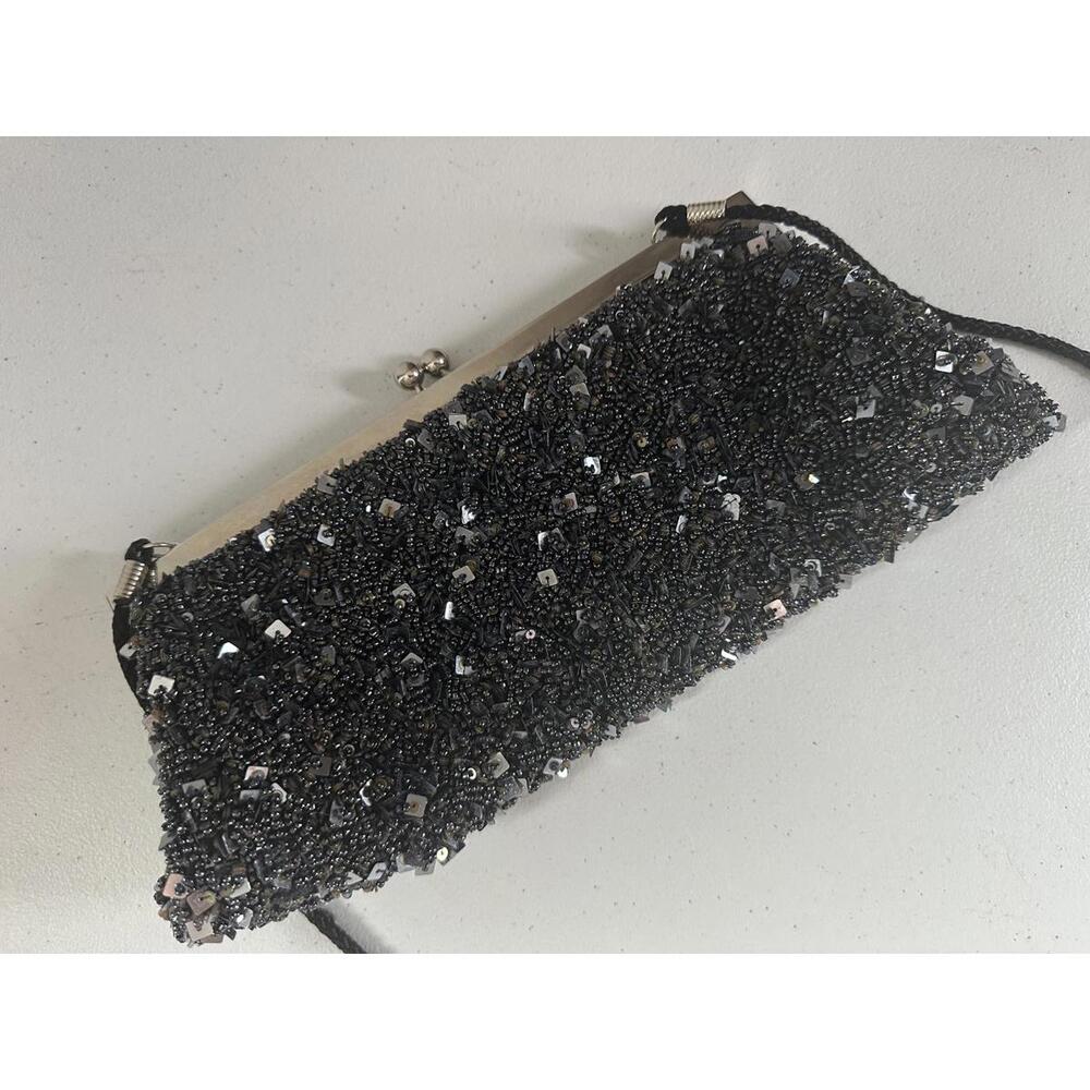 Black Beaded Y2k Clutch